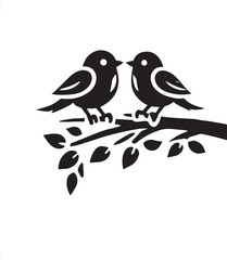 Fototapeta premium couple bird vector silhouette