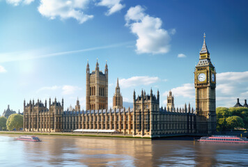 Obraz premium Majestic View of Big Ben and Westminster Palace