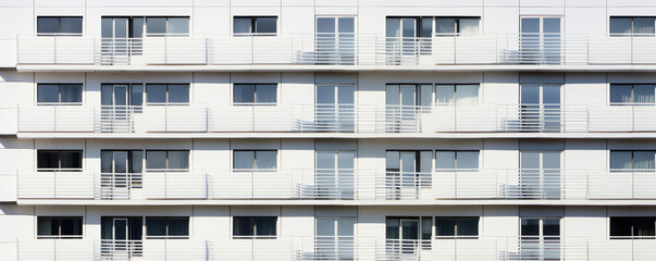 Contemporary Apartment Building Facade in Urban Area