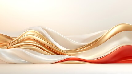 Obraz premium Celebrating chinese new year warm colors and elegant waves in an abstract studio design