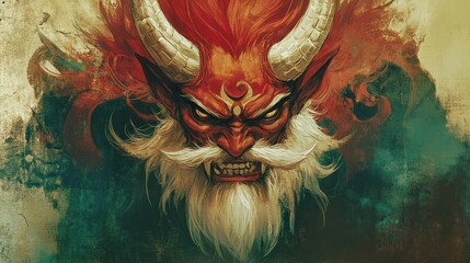 Ferocious creatures with fiery hair and horns