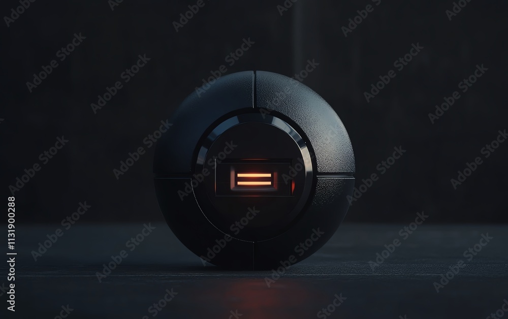 Poster 3d digital lock sign in a round sphere on a dark abstract background, representing data security, wi