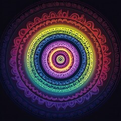 Obraz premium Rainbow Mandala Design