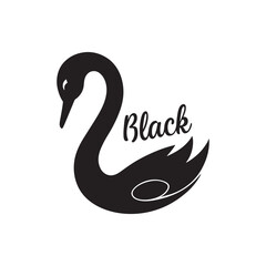Fototapeta premium Stylized Swan Logo Design with Elegant Features