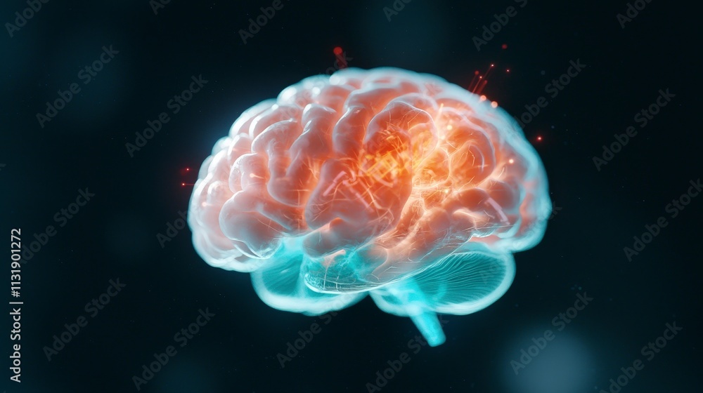 Poster human brain neural network technology ai mind cognitive science intelligence abst
