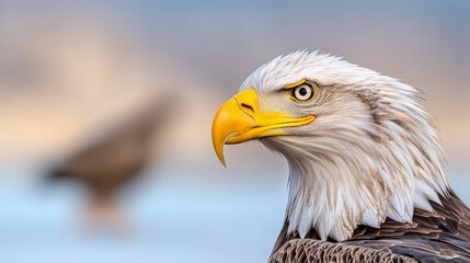 Obraz premium Majestic Bald Eagle Portrait Close up Wild Bird Nature Photography