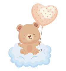 baby shower bear with cloud