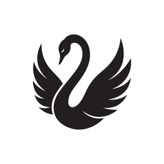 Stylized Swan Logo Design with Elegant Features