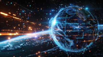 Obraz premium Digital Transformation of the Earth