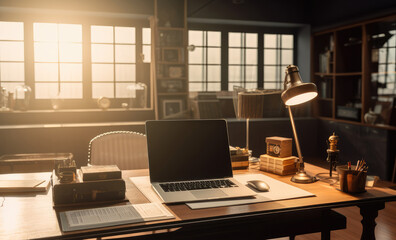 Fototapeta premium Cozy Workspace with Vintage Decor