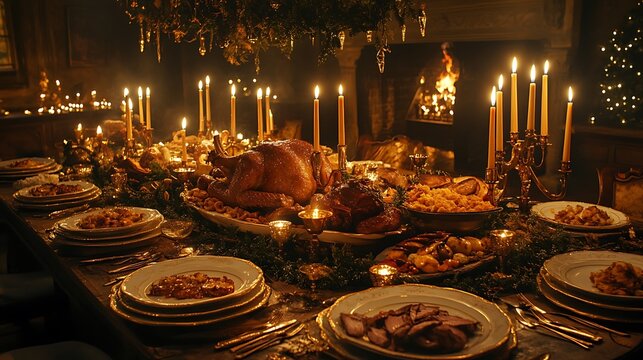 Table setting ready for holiday celebrations