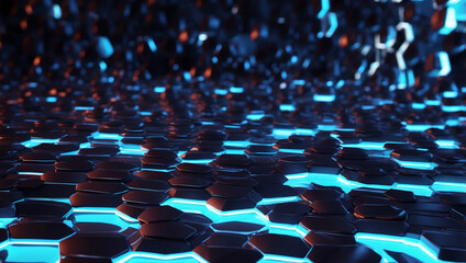 Obraz premium Futuristic Background with Hexagonal Patterns