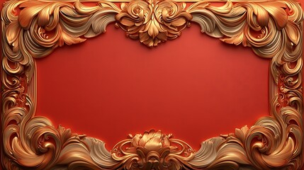 Vibrant chinese new year decor elegant golden frame with festive artistic design