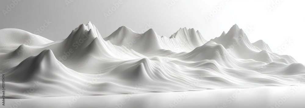 Poster white abstract striped background with 3d wavy lines minimalist design