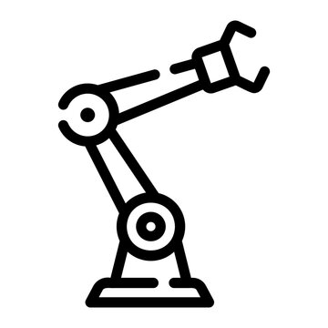 black robotic arm icon clip art preview