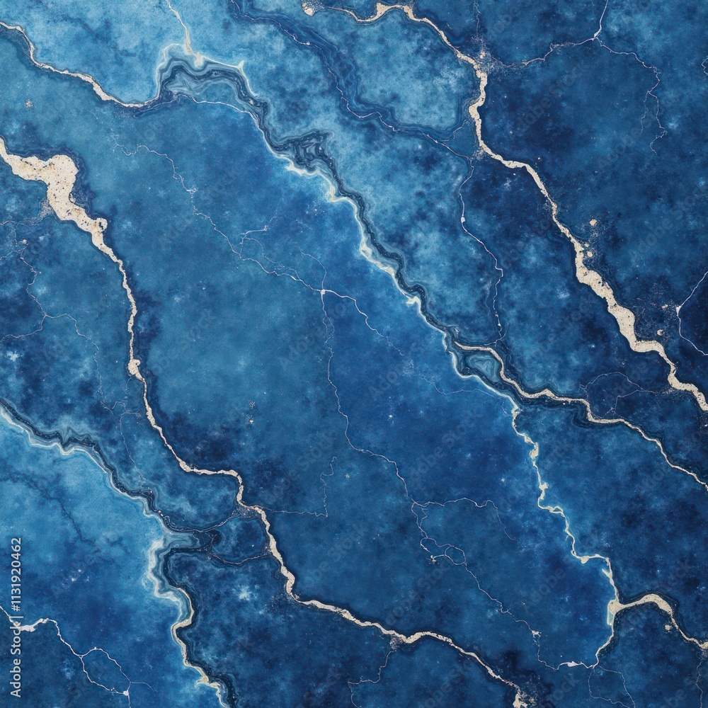Poster intricate blue marble texture with flowing veins, subtle gold speckles. abstract design evokes calmn