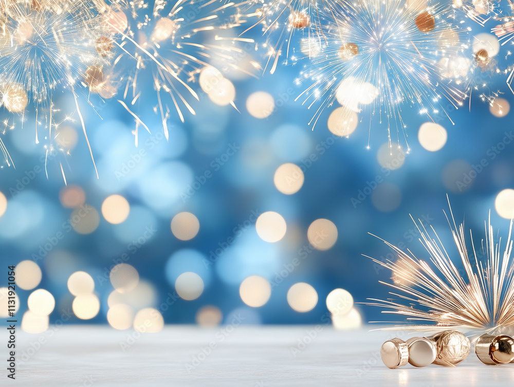 Poster abstract fireworks background and space for text
