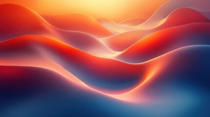 Obraz premium Abstract Art with Blue and Orange Geometric Gradients Distorted Matrix Effect