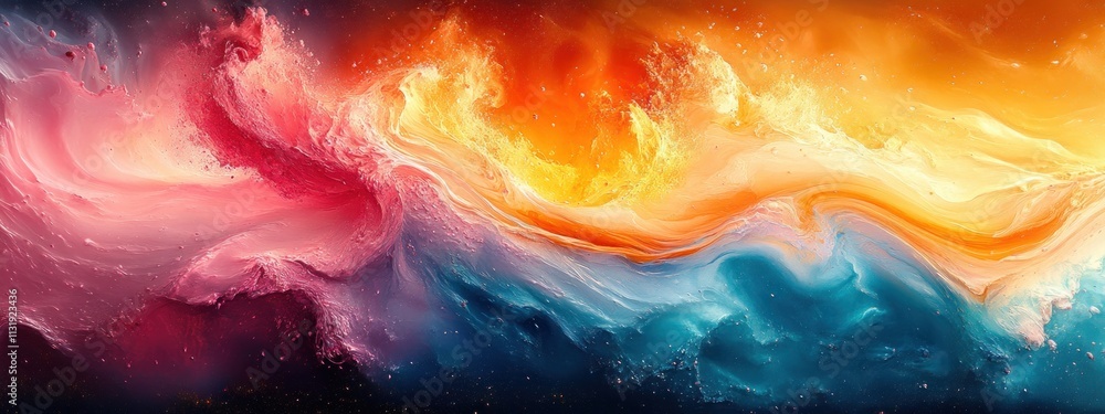 Poster abstract painting swirl colors brushstroke flow wave splash vibrant design texture dreamy background