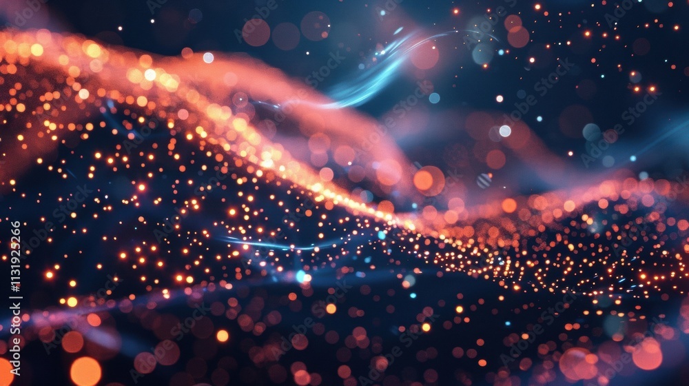 Poster big data flowing like a river of information in digital cyberspace, creating a stunning visual repre