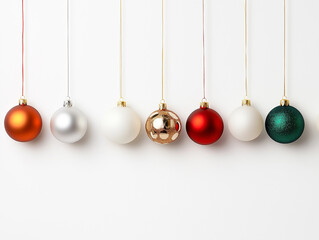 beautiful christmas balls banner with text space