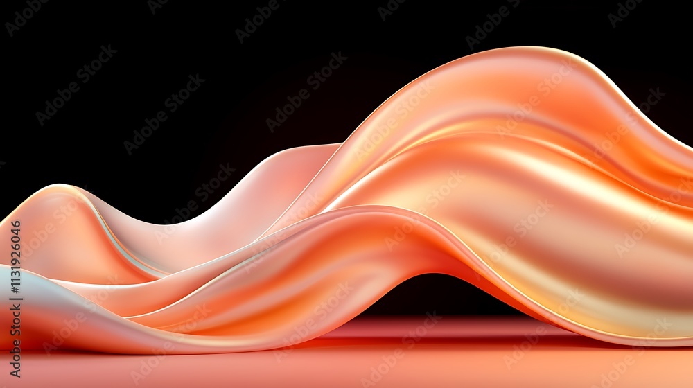 Poster Elegant flowing textiles for chinese new year background artistic fabric display studio setting
