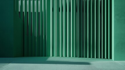 Abstract Green Architectural Lines and Shadows