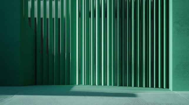 Abstract Green Architectural Lines and Shadows
