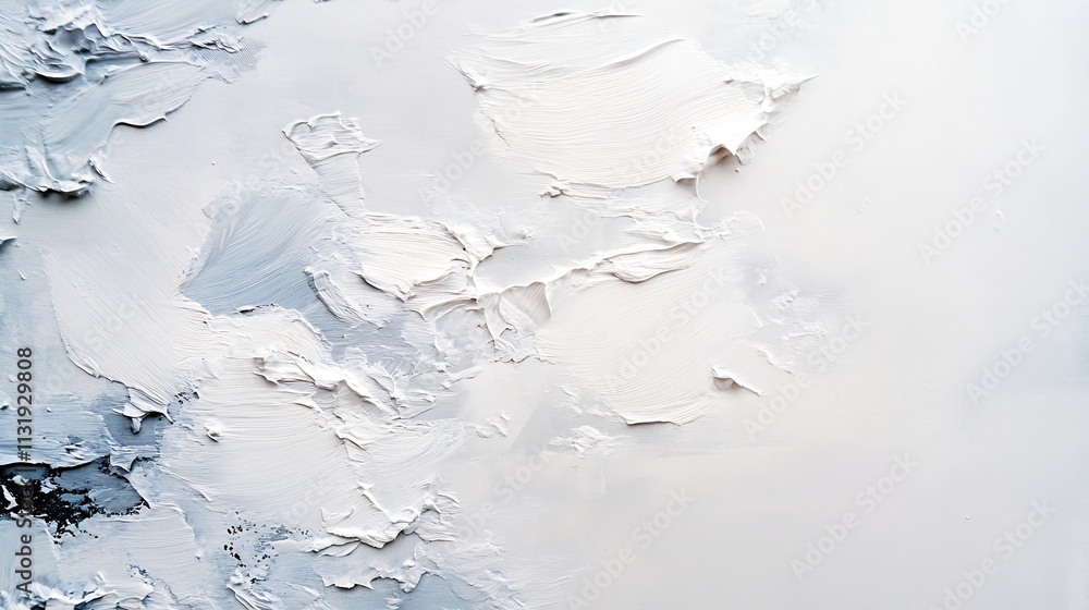 Aufkleber subtle white textured abstract painting with delicate layers and minimalist aesthetic design on canv