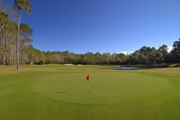Obraz premium Serene Golf Course in Sunny Landscape
