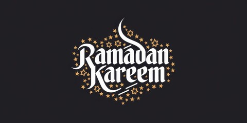 Ramadan Kareem - Crescent Moon and Stars Design