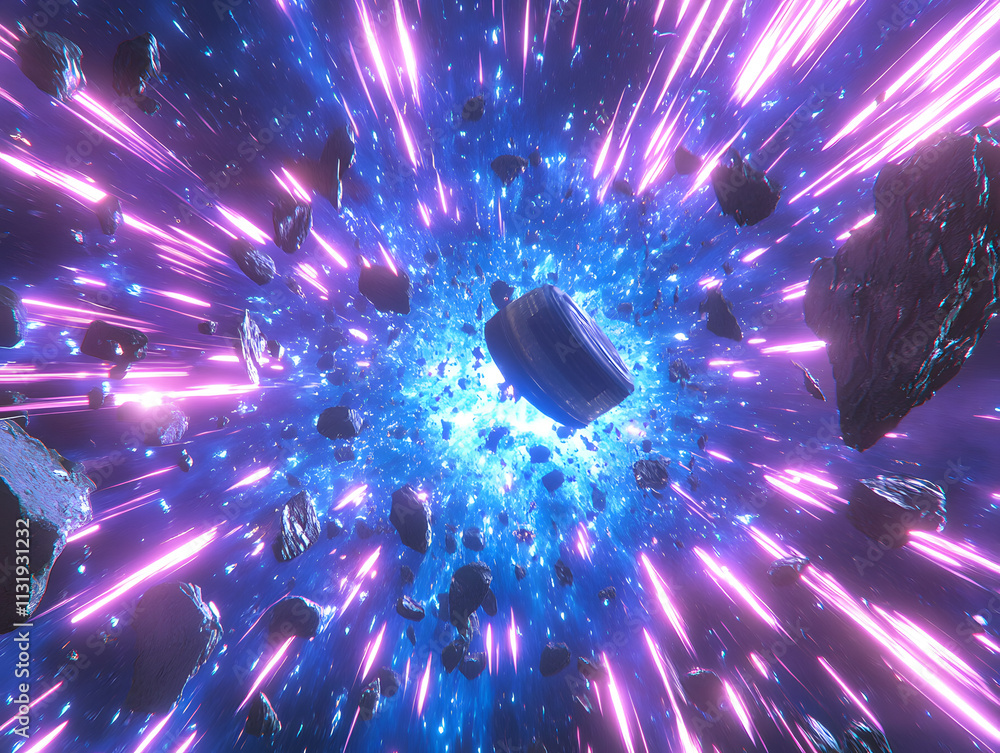 Aufkleber astounding cosmic explosion outer space digital art interstellar environment dynamic perspective fut