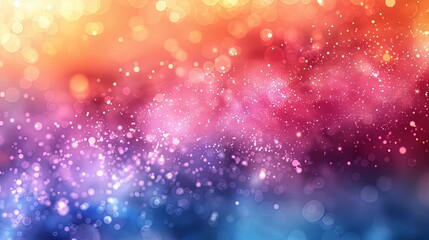 Abstract Colorful Bokeh Background with Sparkling Lights and Glowing Particles