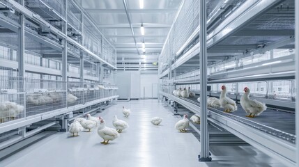 Modern Duck Farming Facility Interior View
