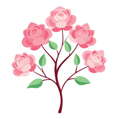 Fototapeta premium A delicate arrangement of Various tree flowers in full bloom, featuring soft pink petals with intricate details 