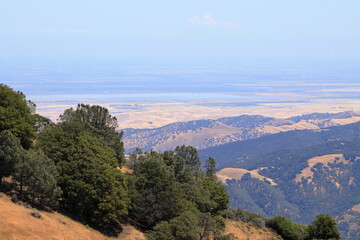 Fototapeta premium View of Central Valley from the Mt Diablo summit trail, California