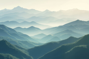 Fototapeta premium Misty Mountain Range Landscape