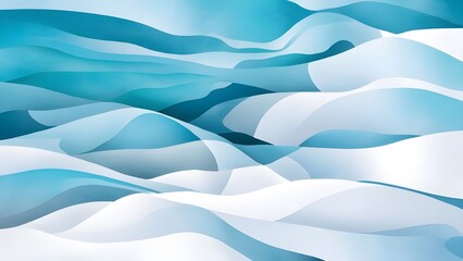 Fototapeta premium Flowing abstract blue and white wave patterns with smooth gradients and dynamic motion ideal for aquatic-inspired artistic backgrounds and modern creative designs