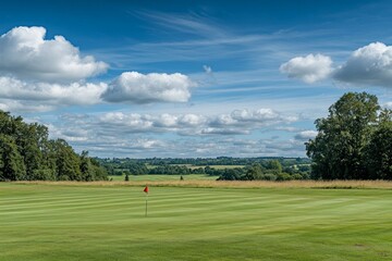 Stunning Golf Course Landscape Under a Summer Sky