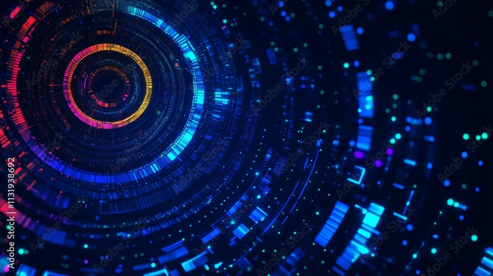 Aufkleber futuristic digital illustration of big data ai automation technology for business analytics and visu