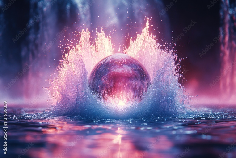 Poster vivid water splash dynamic swirl background for creative advertising and product showcase with gradi