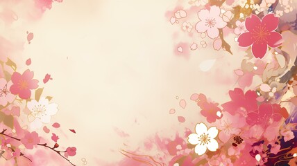 Fototapeta premium 和風のイラスト背景画像