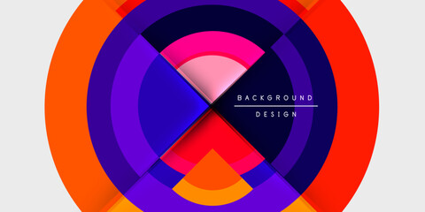 Obraz premium Techno circles and semi circles. Vector Illustration For Wallpaper, Banner, Background, Card, Book Illustration, landing page