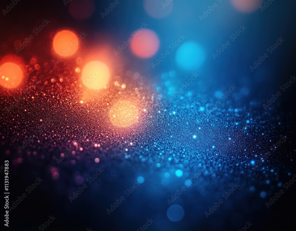 Aufkleber Vibrant Gradient Abstract Light Patterns with Blue and Orange Hues Soft Bokeh Effects and Chiaroscuro Lighting