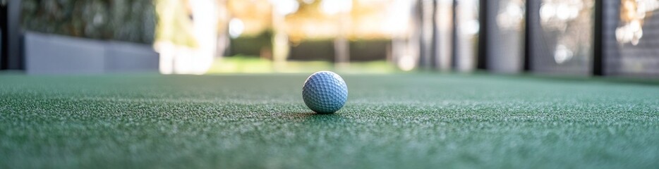 Naklejka premium Golf Ball on a Pristine Green Course