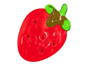 jelly textured 3d strawberry isolated from background