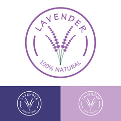 Obraz premium purple lavender flower logo, for flower gardens, parks, business, cosmetics, fashion, vector