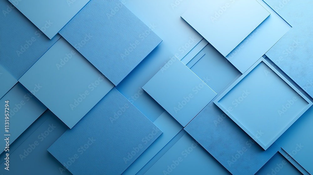 Poster close-up of dynamic blue geometric patterns in modern digital art and visual creativity