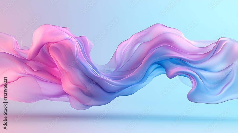 Poster dynamic fluid motion design abstract space digital art soft colors aesthetic visualization