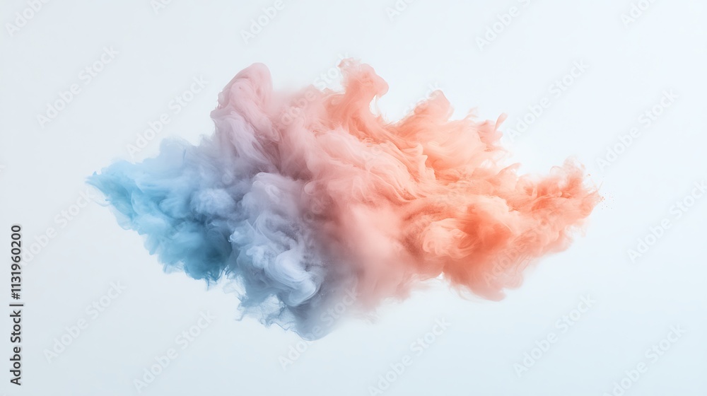 Poster dynamic colorful smoke clouds aerial view of abstract art in creative studio environment